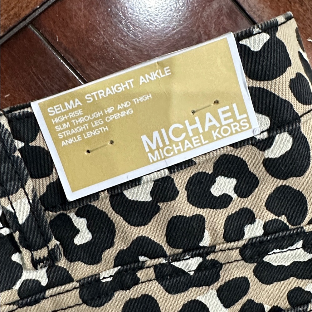 Michael Kors Leopard Print Ankle Jeans - Picture 2 of 6